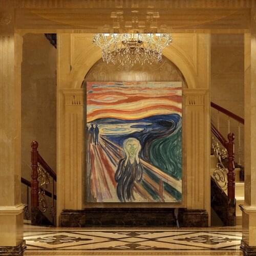 Scream by Edvard Munch Classic Art Canvas Prints Painting poster Wall art Picture For Living Room Home Decoration Free Shipping