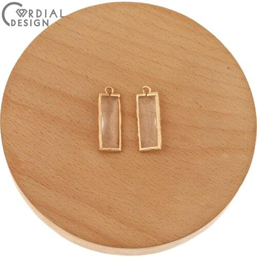 Cordial Design 50Pcs 9*26MM Pendant/Hand Made/Earrings Accessories/Rectangle/DIY/Crystal Charms/Jewelry Findings & Components