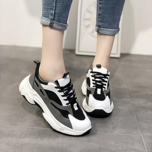 New Autumn Thick Bottom All-match Leisure Time Sneakers Girl Student Ventilation Womens Women Wedding Shoes
