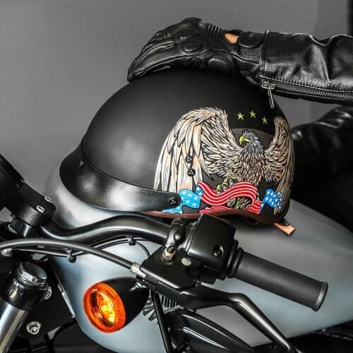 8 Color Half Face Motorcycle Helmet Casco Casque Moto Retro Helmets With Inner Sun Visor For Harley Indian Scout Motorcycle