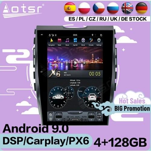 128G Carplay Tesla Screen Multimedia Stereo Android 9 Player For Ford Edge 2015 2016 2017 2018 GPS Navigation Receiver Head Unit