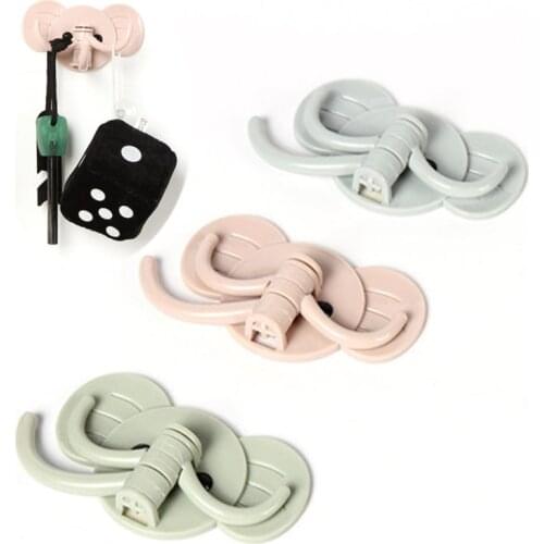 2pcs Cute elephant wall hook 5KG Load seamless Strong Adhesive bag Towel hanger key holder Kitchen bathroom Storage organizer