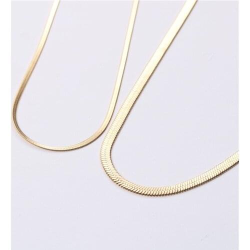 New Arrival Fashion Jewelry Stainless Steel Gold Plated Snake Chain Choker Necklace