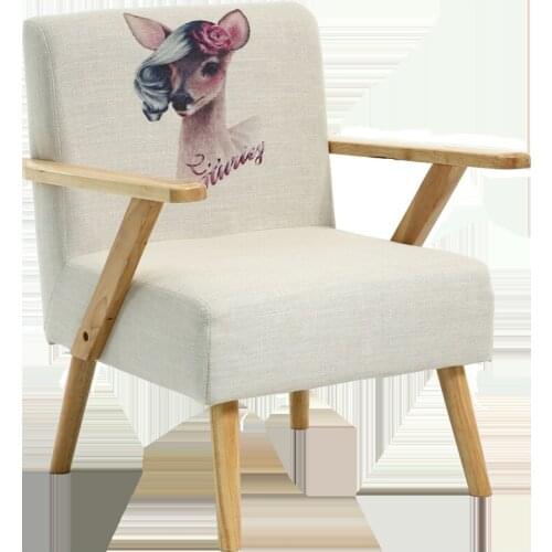 Single small apartment sofa solid wood chair combination living room cloth bedroom balcony simple Nordic