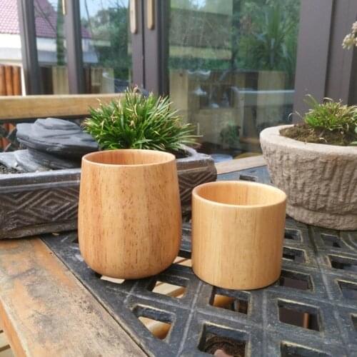 Rubber Wood Cup Fruit Juice Milk Cup Wine Coffee Mugs Tea Beer Water Bottle