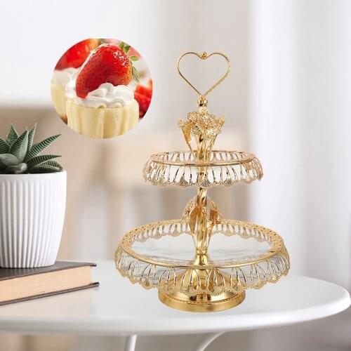 Luxury 2-layer Fruit Tray Serving Bowl Dry Fruit Tray Nut Candy Dried Fruit Bowl Home Decorations