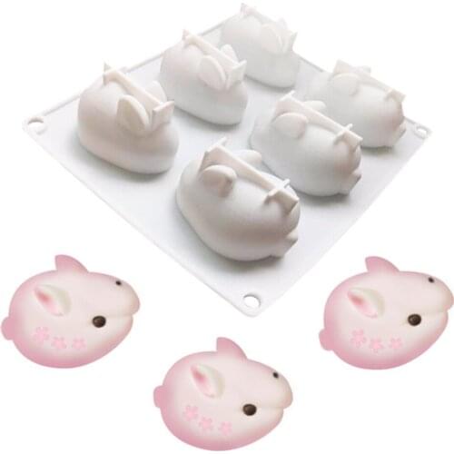 Rabbit Shaped Silicone Fondant Cake Decorating Mold Epoxy Resin Chocolates Molds Baking Tools Kitchen Accessories