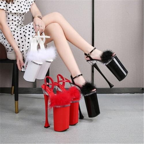 Maomao decorative high-heeled shoes 26 cm paint waterproof platform, model sandals pole dancing nightclub performance shoes
