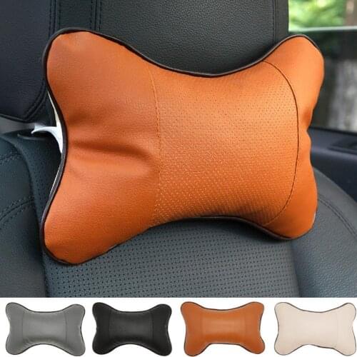 Universal Neck Pillow Case Headrest Seat Cushion Solid Color Bone Car Accessory