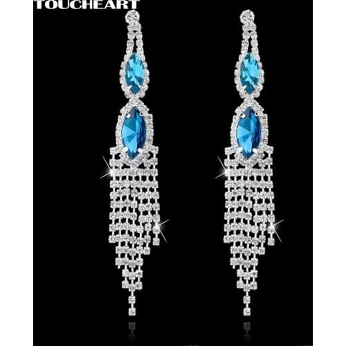 TOUCHEART Fashion Silver Cubic Zirconia Earrings For Women Crystal Simulated Earrings Jewelry Big Stone Stud Earrings SER140219