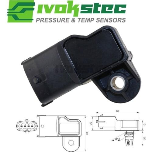 0281002845 3Bar Intake Air Boost Pressure Map Sensor For Fiat 500 Bravo Ducato Fiorino Grande Punto Qubo 1.3 2.3 D Multijet