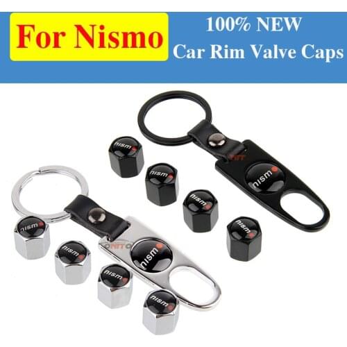 1Set NISMO logo Car Accessory Wheel Rim Tire Caps Covers Leather Keychain for Teana Sylphy Qashqai Livina Tiida Cube juke