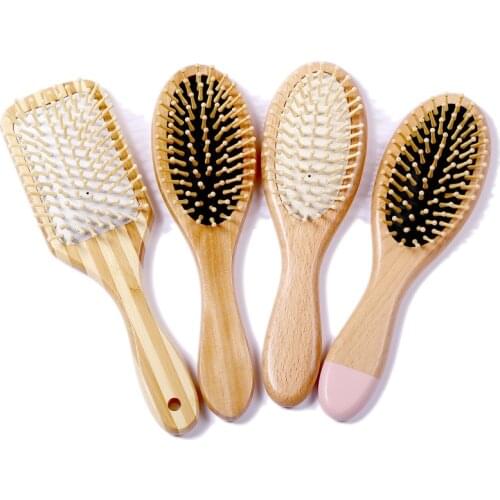 1PC Wood Comb Professional Healthy Paddle Cushion Hair Loss Massage Brush Hairbrush Comb Scalp Hair Care Healthy bamboo comb