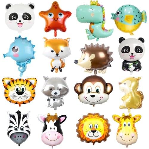1pcs/lot Cartoon Animal Foil Balloon Cute Panda Dinosaur Cat Dog Birthday Party Decoration Kids Baby Shower Zoo Theme Supplies