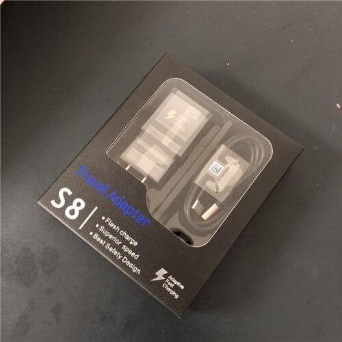 10set/lot 5V 2A QC 3.0 US EU Plug Fast Charging Travel Adapter + 1.2M Type C USB Data Cable For Samsung S8 S9 S10 Plus Note 7 8