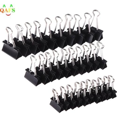 10pcs/lot Black Metal Binder Clips Notes Letter Paper Clip Office Supplies Binding Securing Clips 19mm/ 25mm/ 32mm