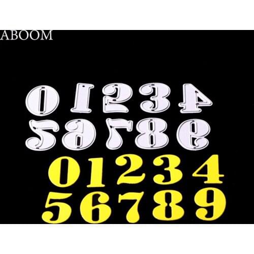 ABOOM 10PCS Numbers Metal Cutting Dies Stencils For DIY Scrapbooking Cutting Dies Embossing Metal Stencil Craft Dies Cut Machine