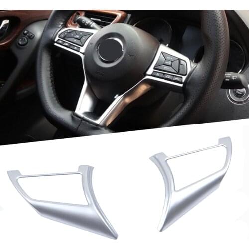 2018 2019 For Nissan Qashqai J11 Interior Steering Wheel Button Cover Trim ABS Matte/Carbon fiber Car Styling Accessories 2pcs