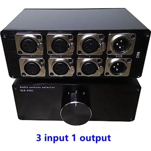 2021 3 Ways Hifi Signal Sources Selector 3(1)-in-1(3)-Out XLR Balance Stereo Audio Switch Switcher Passive Selector Splitter Box