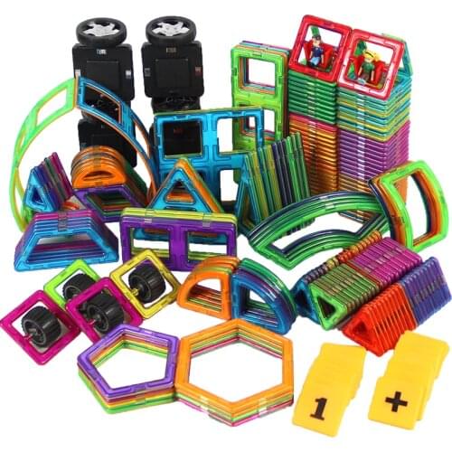 232Pcs Big Size Designer Magnetic Building Blocks Toys Triangle Square Constructor Brick For Kid Children Birthday Gifts