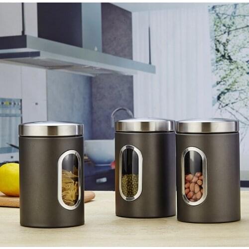 3pcs Food Storage Box Kitchen Miscellaneous Grain Organizer Coffee Snack Storage Box Dried Grains Tank Food Storage Container