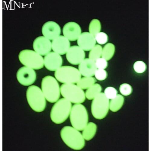 MNFT 50/100/200pc Fishing Plastic Lure Luminous Fishing Beads 5 Size Olive Round Glow InThe Dark Lure Floating Tools