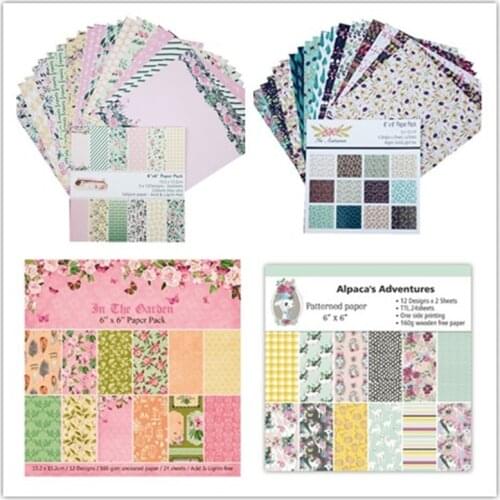 6" 12 Sheets Pattern Designed Scrapbooking Origami Art Background Paper Pad Card Making DIY Photo Ablum Craft Paper Pack