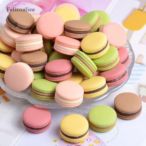 6pcs 13*23mm Resin Macaron Cake Earring Charms Necklace Pendant Keychain Hair Accessories for Women Jewelry DIY Decoration
