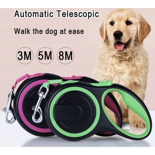 Automatic Retractable Dog Leash Heavy Duty 3M 5M 8M Strong Nylon Pet Rope Tape Chain Flexible Extending Strap Cats Dogs Leashes