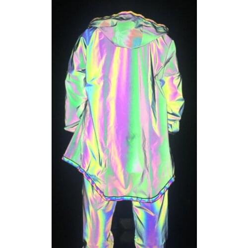 Men colorful reflective jogger pants punk hip hop street dance trousers male casual night reflecting seven colored sweatpants