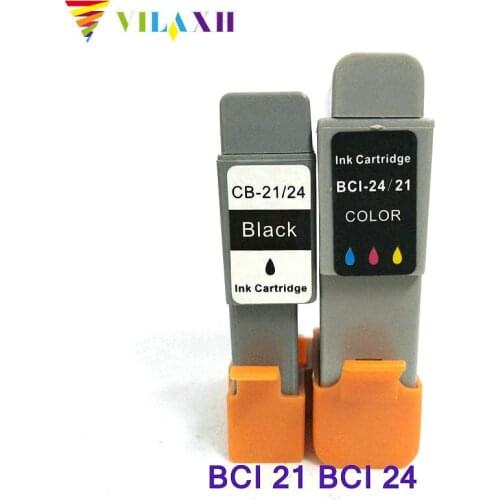 Vilaxh 2pk BCI 21 BCI 24 BCI21 Ink Cartridge For Canon mp130 ip1500 ip2000 i255 i355 i455 MP360 printer ink bci-21 bci-24