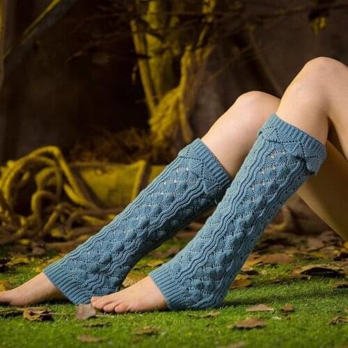 Imitation lace long Leg Warmers knitting Korean socks pick holes turn mouth pile socks SA300