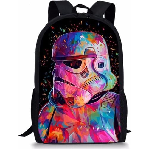 ELVISWORDS Cartoon Printing Men Women Backpack School Bags For Boys Girls Orthopedic Rucksack Kids Book Bag Casual 3D Schoolbag