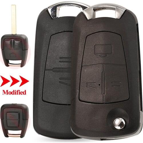 Jingyuqin Remote Car Key Flip Fob Modified Shell For Opel Corsa Astra Kadett Monza Montana 2/3 Buttons HU43 HU100 Uncut Blade