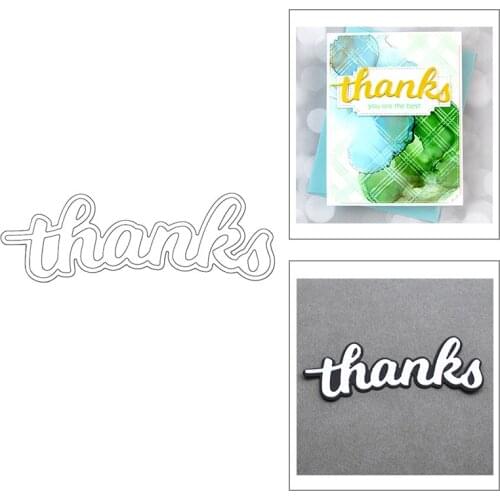 Hot 2020 Thanks Art Words Thanksgiving Day New Metal Cutting Dies For DIY Scrapbooking Album Decorative Embossing Craft Dies Cut