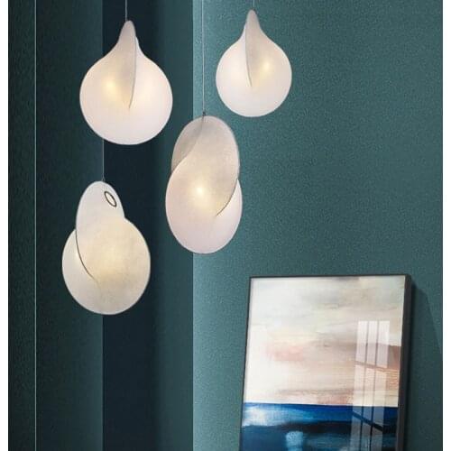 Italian style silk chandelier living room bedroom bedside lamp personality simple model room exhibition hall fabric chandelier