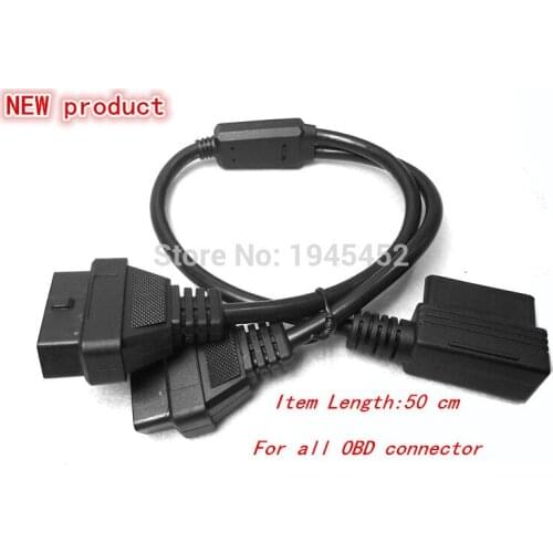 OBD II cable 16 Pin OBD 2 Splitter Adapter Extension Cable Male to Dual Female Y Connector obd2 extended interface line