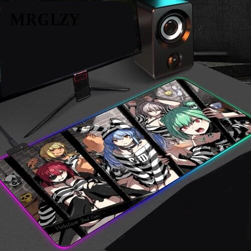 Hololive kawaii mousepad large mouse pad RGB LED gaming pc small mouse pad xxl deskmat laptops 400X900CM gaming accessories