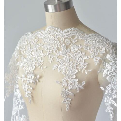 Pure White Embroidery Wedding Dress Veil Handmade DIY Lace Trim Accessories