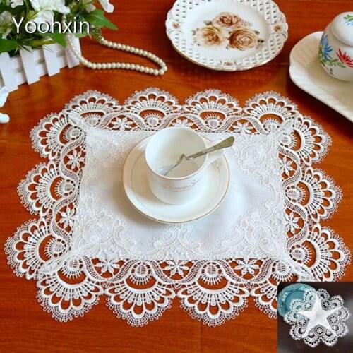 HOT lace embroidery table place mat cloth pad cup mug tea coaster placemat doily kitchen Christmas wedding decor tableware