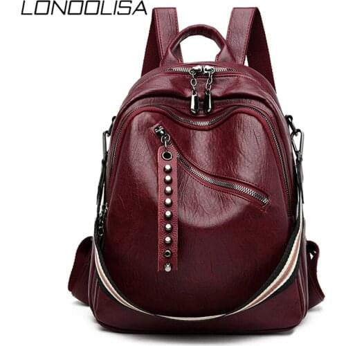 Multifunction Designer Backpack High Quality Soft Leather Backpack Ladies Shoulder Bags for Women Large Capacity Travel Bag Sac