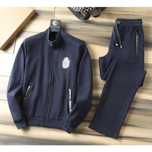 BILLIONAIRE Sportswear set men 2021 winter thick new Hooded fashion cotton zipper outdoor embroidery plaid big size M-3XL