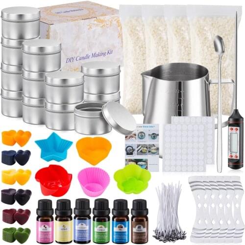 1 Set DIY Candle Making Kit Candle Crafting Making Wicks Cotton Core Scented Wax Melting Pots Centering Device For Candle Making