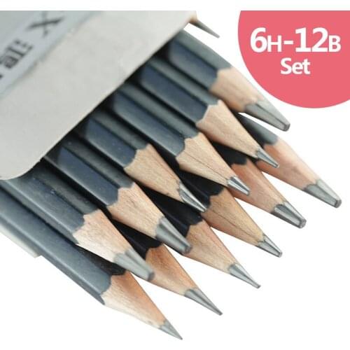 14 PCS/LOT 6H-12B Drawing Pencil Set Professional Wooden Grahpite Children Drawing Pencils Set for School Art Stationery Supplie