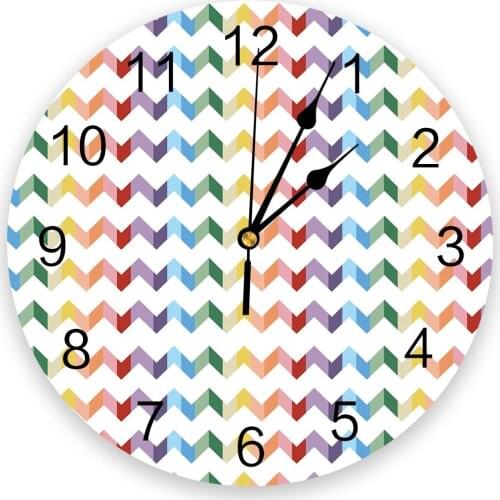 Ripple Colorful Stripe 3d Wall Clock Modern Design Farmhouse Decor Kitchen Vintage PVC Round Clock Living Room Decoration