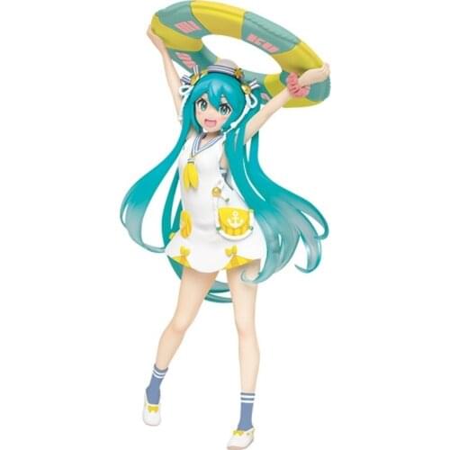 20cm Bandai Hatsune Miku Original Summer Service Ver. Normal Edition Anime Figure Adult Doll Model Decoration Toy Christmas