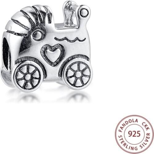 Authentic 925 Sterling Silver Baby Carriage Charm Beads for Jewelry Making Fits Pandora Charms Bracelet perles