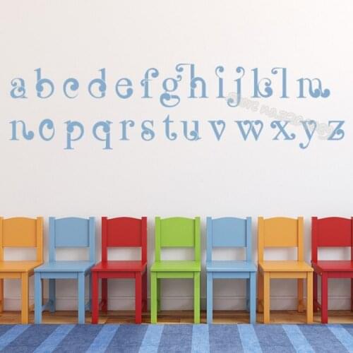 Full Alphabet Nursery School Wall Sticker Decor Bedroom Child Room Primary School Wall Art Decals Nursery Removable poster EB122