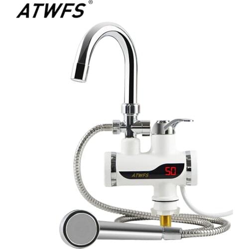 ATWFS Water Heater Tap 220v Kitchen Faucet Instantaneous Water Heater Shower Instant Heaters Tankless Water Heating