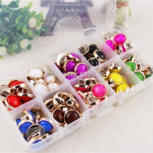 1532612 ,10 colors mix,13mm Plastic flower Buttons in box,100pcs,clothing accessories, DIY handmade materials